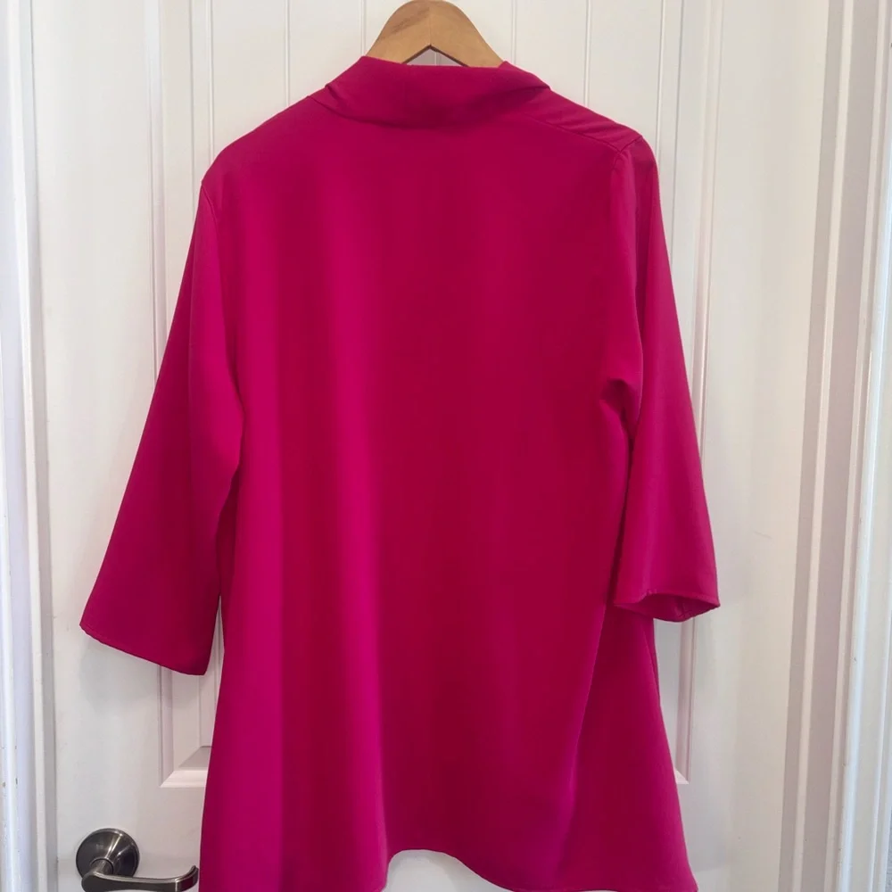 Caroline Rose Bold Fuchsia Open Cardigan - Picture 7 of 16